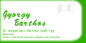 gyorgy barthos business card